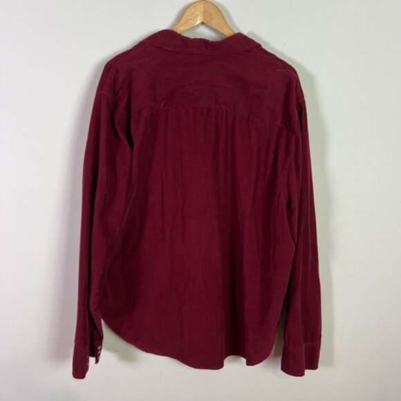 Levi Strauss & Co Men’s Vintage Burgundy Corduroy Snap Button Long Sleeve Shirt - Picture 4 of 7